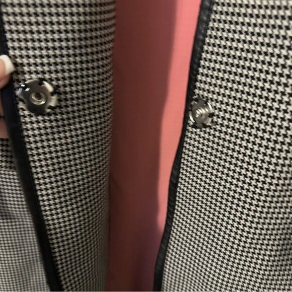 Express Monochrome Houndstooth Jacket Coat Size Medium Dark Academic Chic - Picture 6 of 8